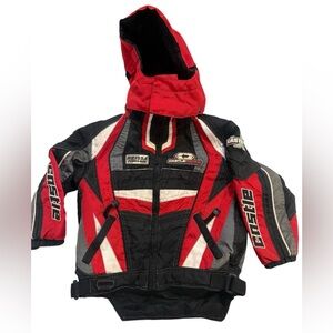 Castle X Racing Hooded Jacket 4T Toddler Black Red Snowboard Reissa Power Skin